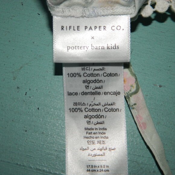 Pottery Barn Kids X Rifle Paper Co Easter Basket Liner "Delilah" Sz S (G-11) - Picture 4 of 5